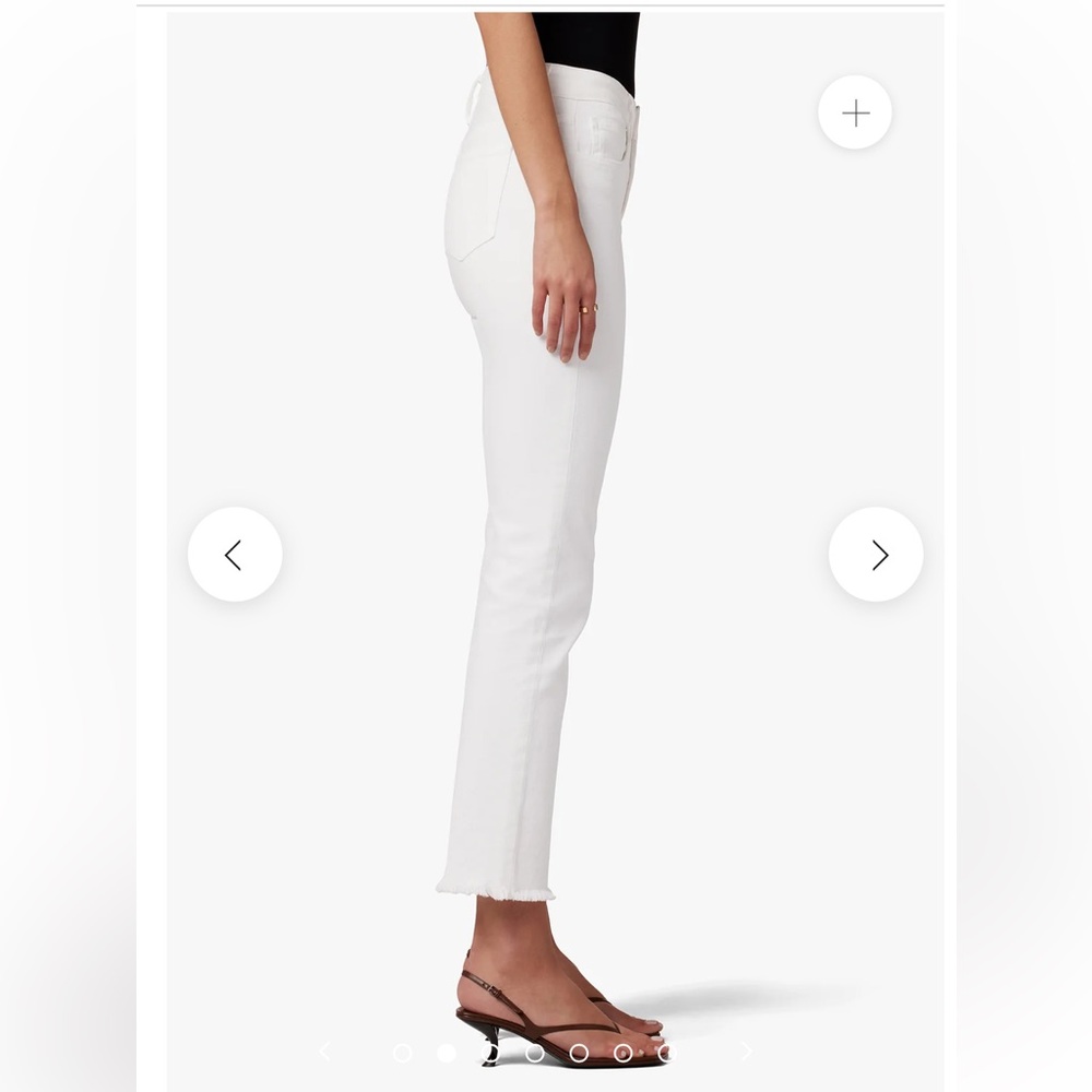 JOES THE LARA MID RISE CIGARETTE ANKLE Jean STRETCH WHITE size 4 raw hem cotton - Picture 6 of 16